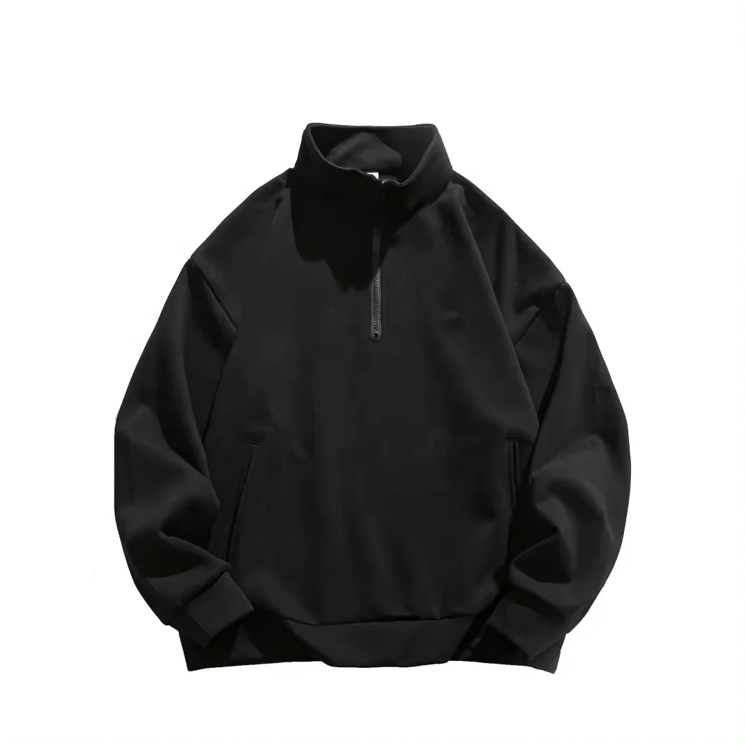 JL2420A High Quality Embroidery Polo Sweatshirt Men Pre-Shrunk Cotton Half Zipper Pullover Sweatshirts for Men