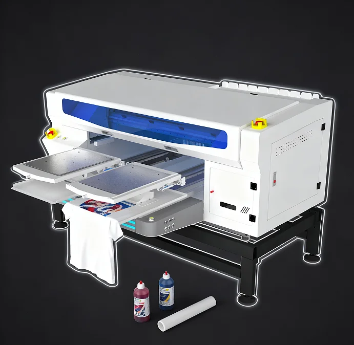 3D Dual Station All-in-One UV Ink Printer for 400GSM Rhinestone Zip-Up Jacket Printing