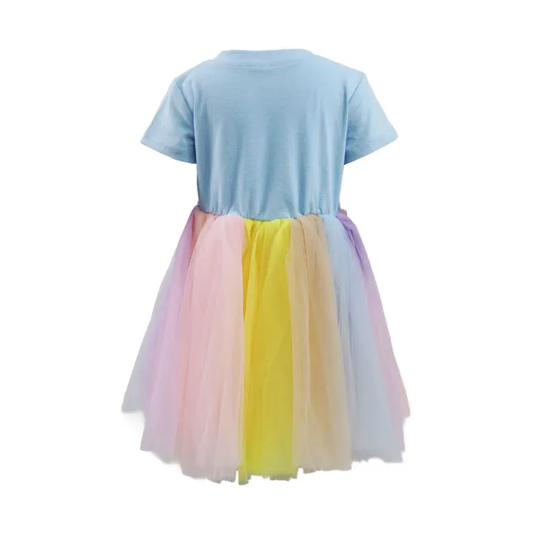 Children's Boutique Clothing Knee Length Simple Frock Design Girls' Chiffon Party Dress for Teenager