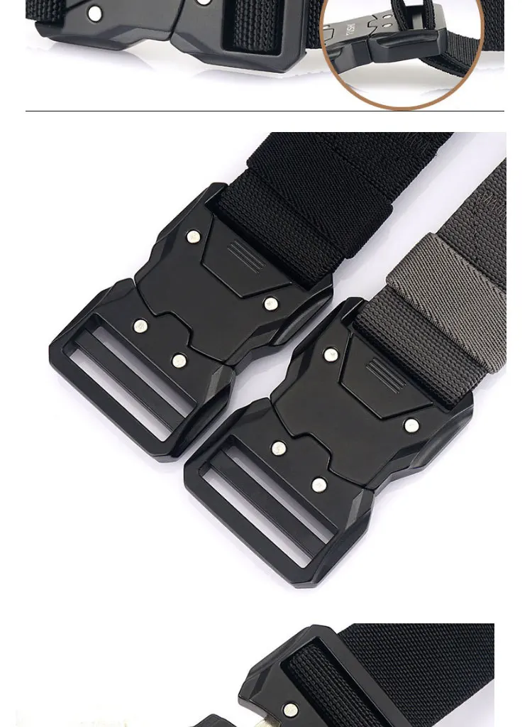 Wholesale Outdoor Classic Men Fabric Woven Tactical Belt Quick Release ...