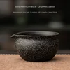 Ciotola matcha grande nera con motivo pietra zen
