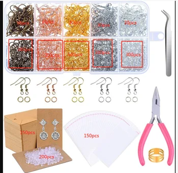 Amazon Hot Selling Jewelry Findings Accessories Set Earring Hooks Jump Rings kit Jewelry Making Supplies