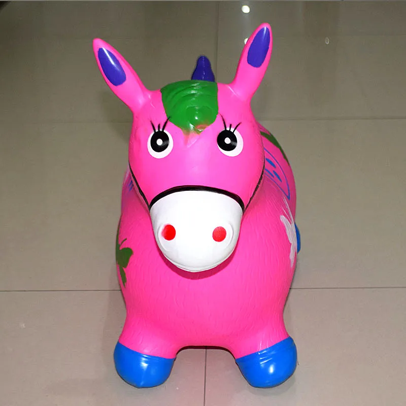 PVC Kids Play Colorful Inflatable Jumping Horse Toy