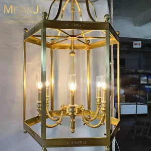 Zhongshan Customizable American Style Premium Chandelier Pendant Light Pure Copper Ceiling Lamp Lighting Fixtures for Hotels