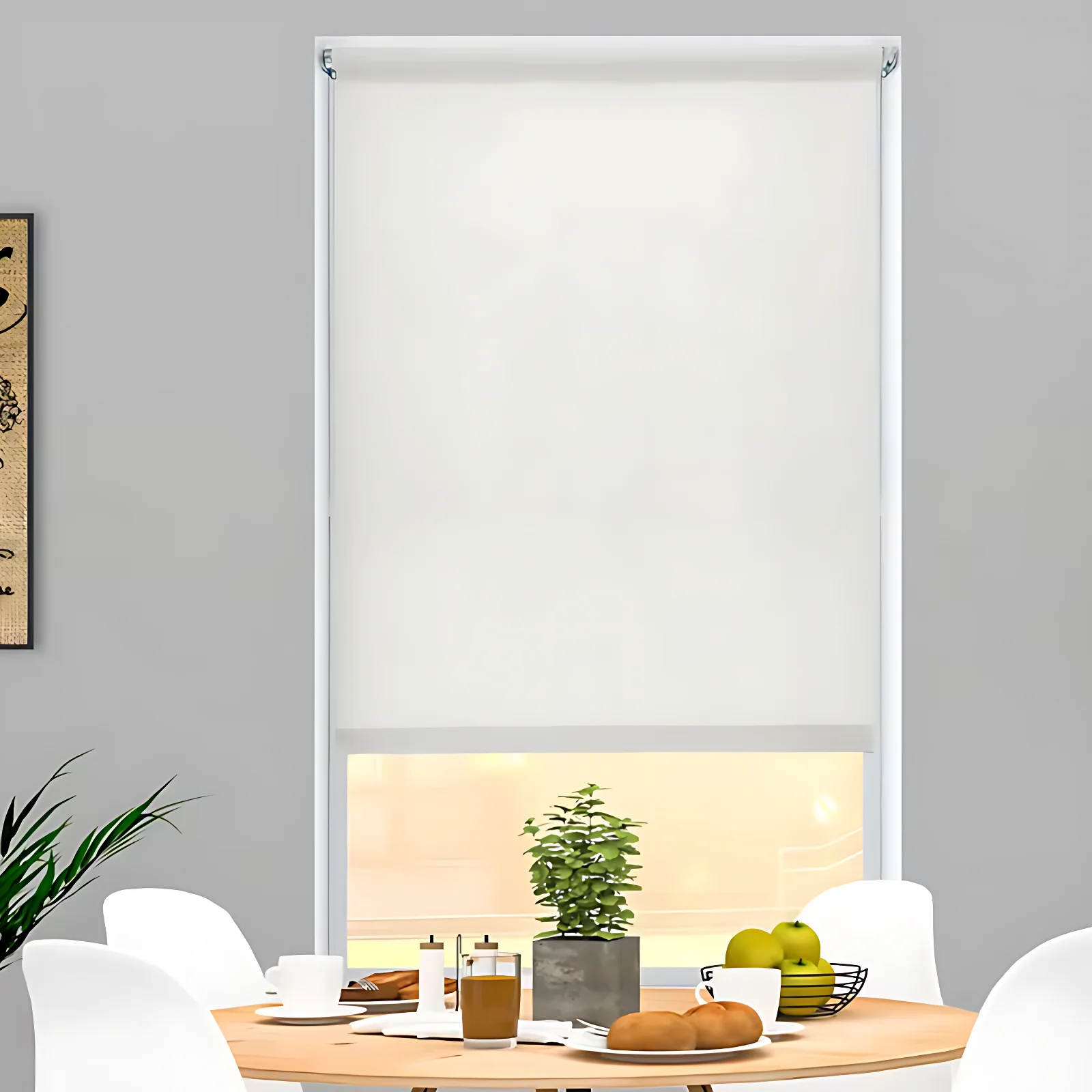 Electric Roller Blinds Remote Control - Blackout Sunshade for Home Office Energy Saving
