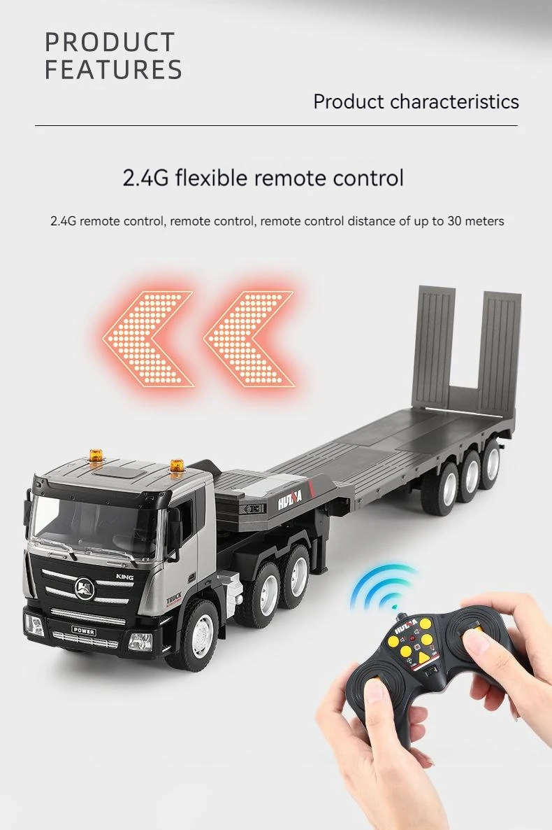 2023 New 2.4g Remote Control 124 Rc Trailer Truck Tractor Huina 1318