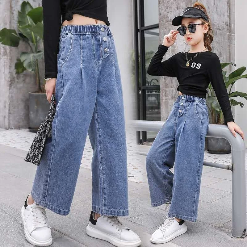 Black Color 4 Side Button Jeans For Girls With Denim Texture Age Group: 3-4  Years at Best Price in Kolkata | Vansh Traders