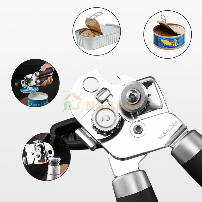 Hand Held Can Opener Smooth Edge,Strong Good Grips Safety Can Opener