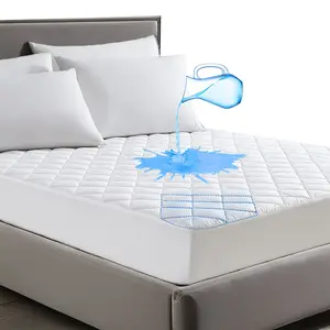 Extra Deep Pocket Queen Waterproof Mattress Protector Solid Quilted Bed Topper Mattress Covers for Double Bed King Size
