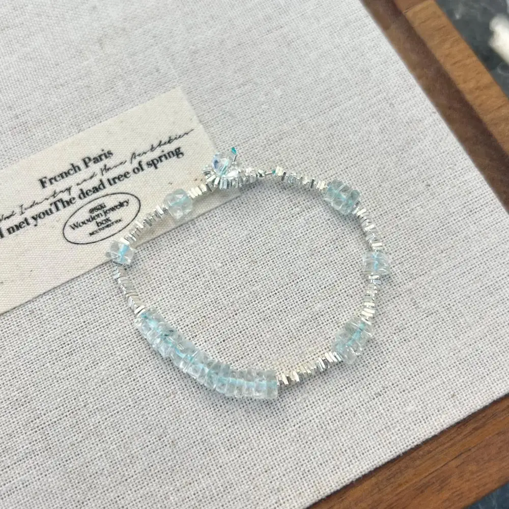 KAKODIY Summer Casual 925 Sterling Silver Jewelry Transparent Natural Topaz Bead Chain Bracelet detail 3