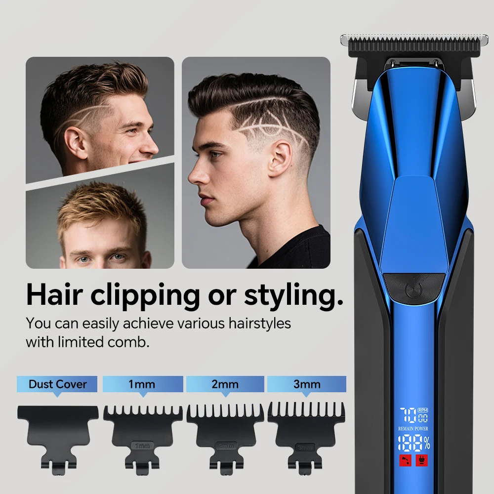 New Professional Rechargeable LED Digital Display Man Clipper for Home Use Plastic Electric Hair Trimmer Clipper manufacture
