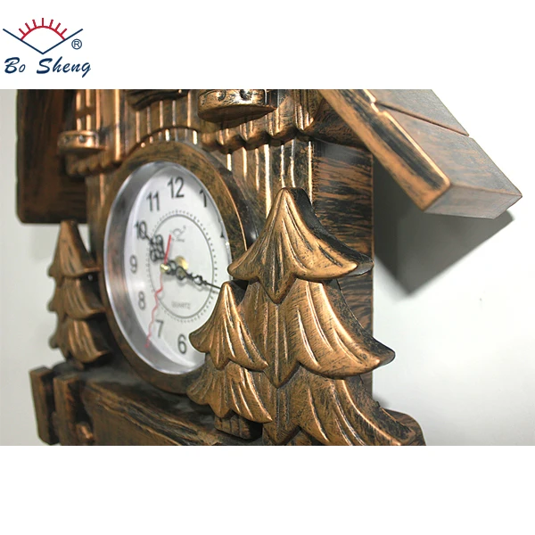 Whole Point Out Window Time Muted Bronze  Wall Clock Living Room Creative Wall Clock Antique Cuckoo Wall Clock
