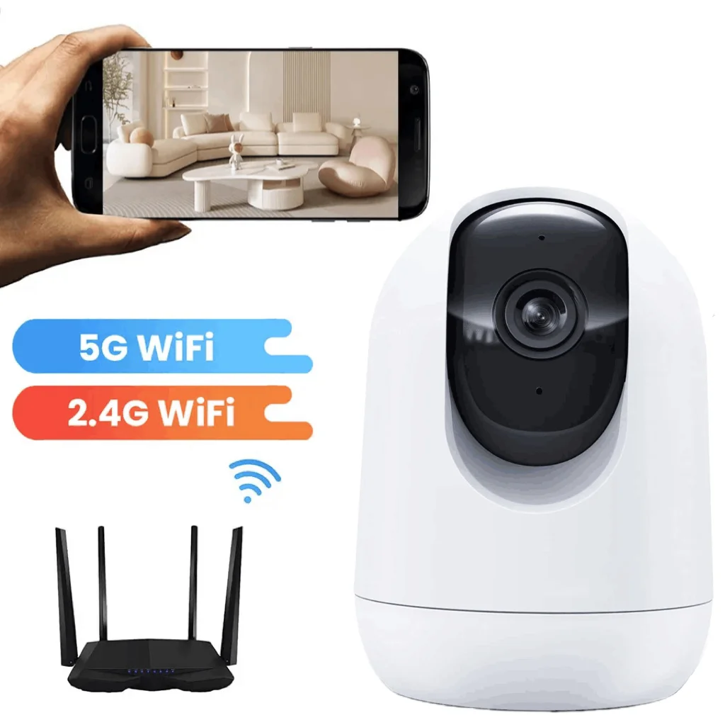 2.4G 5G WiFi対応室内PTZペットカメラ - 24時間録画・人検知機能付き
