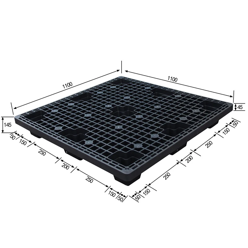 9 feet Warehouse Storage Nestable Plastic Pallets Heavy Duty Industrial ISO Plastic Pallet 1200*1000*140mm