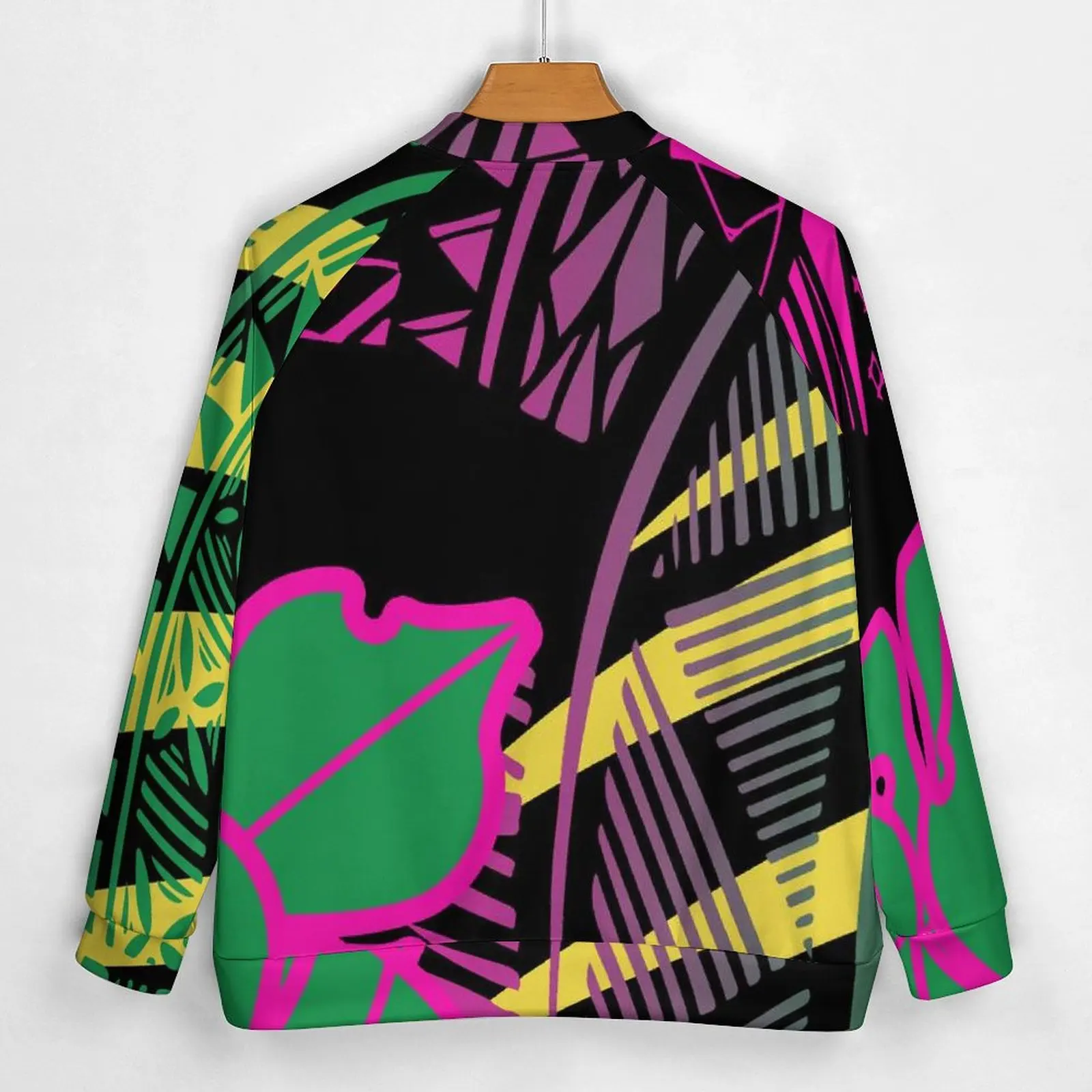 Factory Outlet Custom Pacific Island Design Big Size Bomber Jacket Hawaiian Style Men Baseball Uniform Jersey Casual Sportswear
