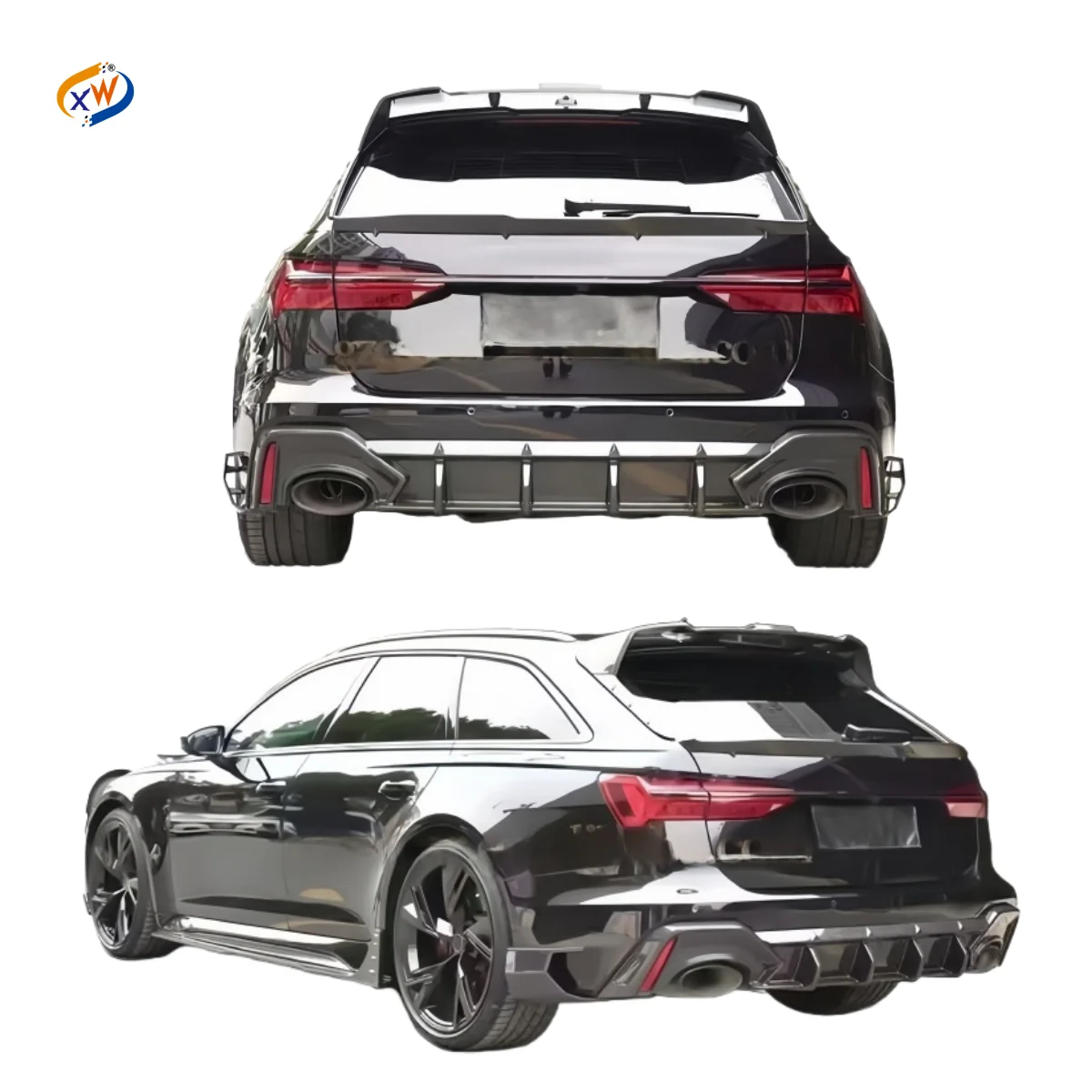 Css Dry Carbon Fiber Body Kit For Audi RS6 / RS7 2022-2023 Front Lip Vent Side Skirt Rear Diffuser