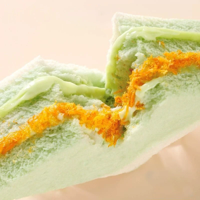 Nutritious Breakfast Sandwich Bread Cake Triangle Brand Toast Meat Floss and Taro Puree Triangle Bread Chinese Burger Bread