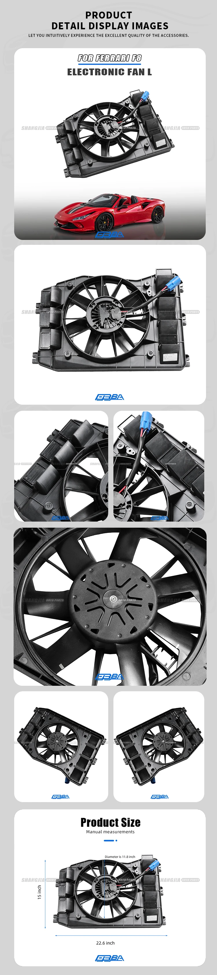 For Ferrari F8 Spider Tributo Original Factory Materials Left Electric Fan car accessories 342151 Electric Radiator Fan Hot Sale supplier