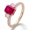 Real solid 14Kgold lab gemstone ring
