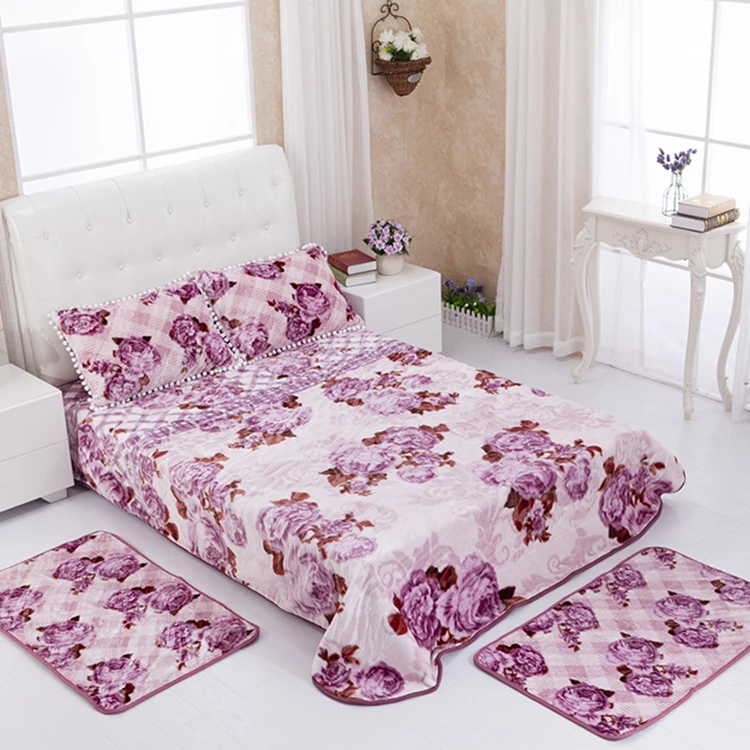 Оптовая продажа, полиэстеровый цветочный дизайн Otsukeori/Северная Африка, Алжир, однослойный/2-слойный мягкий рельефный норковый раскол, одеяло, набор для подарка