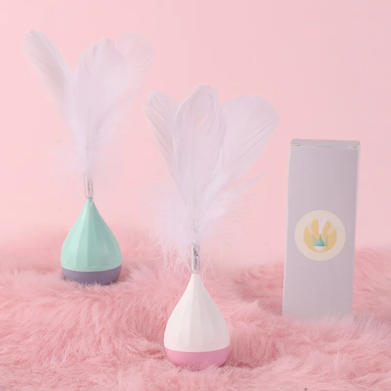 RTS Hot Sale Cat Product Wish LAZADA Fine Packing Gift Box ABS Feather  Tumbler Cat Toy Pet Luxury Toys
