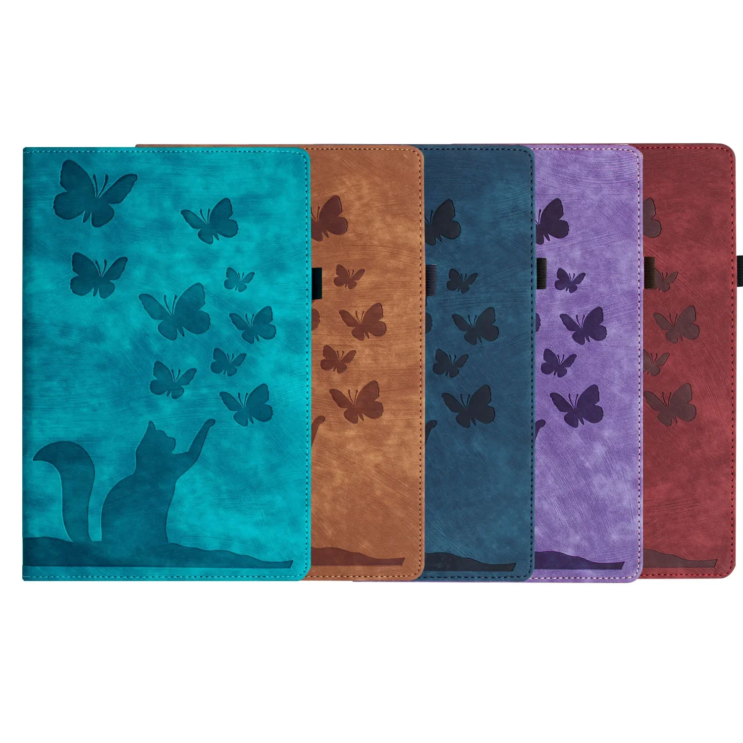 Butterfly Cat Pattern Case for iPad 10 10.9 2022 10.2/10.5 Air3 TPU Back PRO/AIR11 Tablet Case Cover With Card Slots Pen Holder