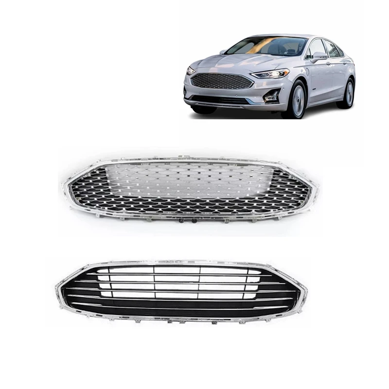 Bộ body kit phía trước xe phụ tùng ô tô chrome đen Lưới tản nhiệt cản trước phía trên cho Ford Fusion 2019 2020