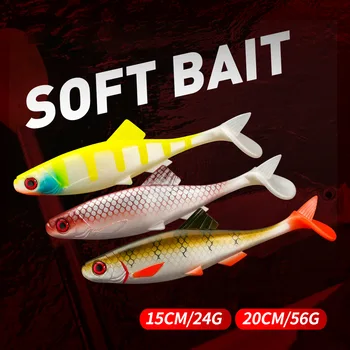 15cm 24g 20cm 56g 10colors Fishing for Grouper and Mandarin Bass Simulation Fishing Soft Lure Bait – Soft Lure – view 2