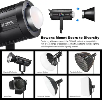 Godox SL300R 310W RGB LED Video Light 5600K Bowens Mount Silent Continuous Output Light APP/2.4G Control 360 detail image