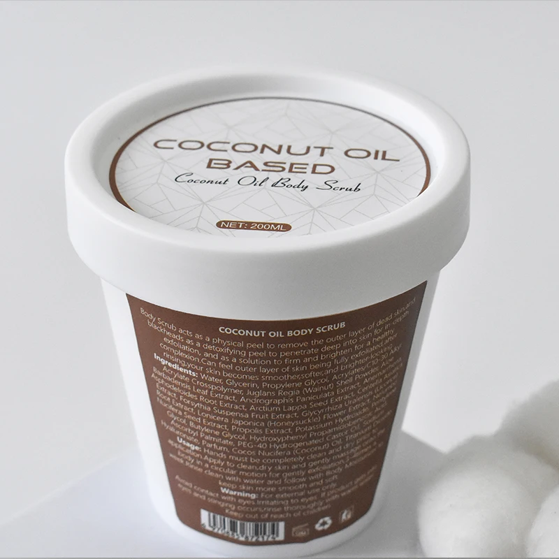 Oem Wholesale Natural Coconut Oil Skin Scrub Anti Acne Deep Skin