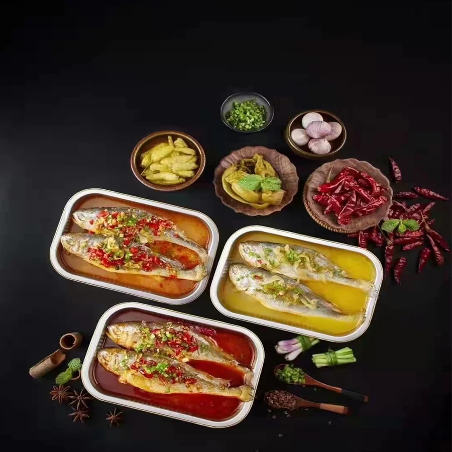 Convenient Recyclable Rectangular Plate Box Tray Aluminum Foil Food Container