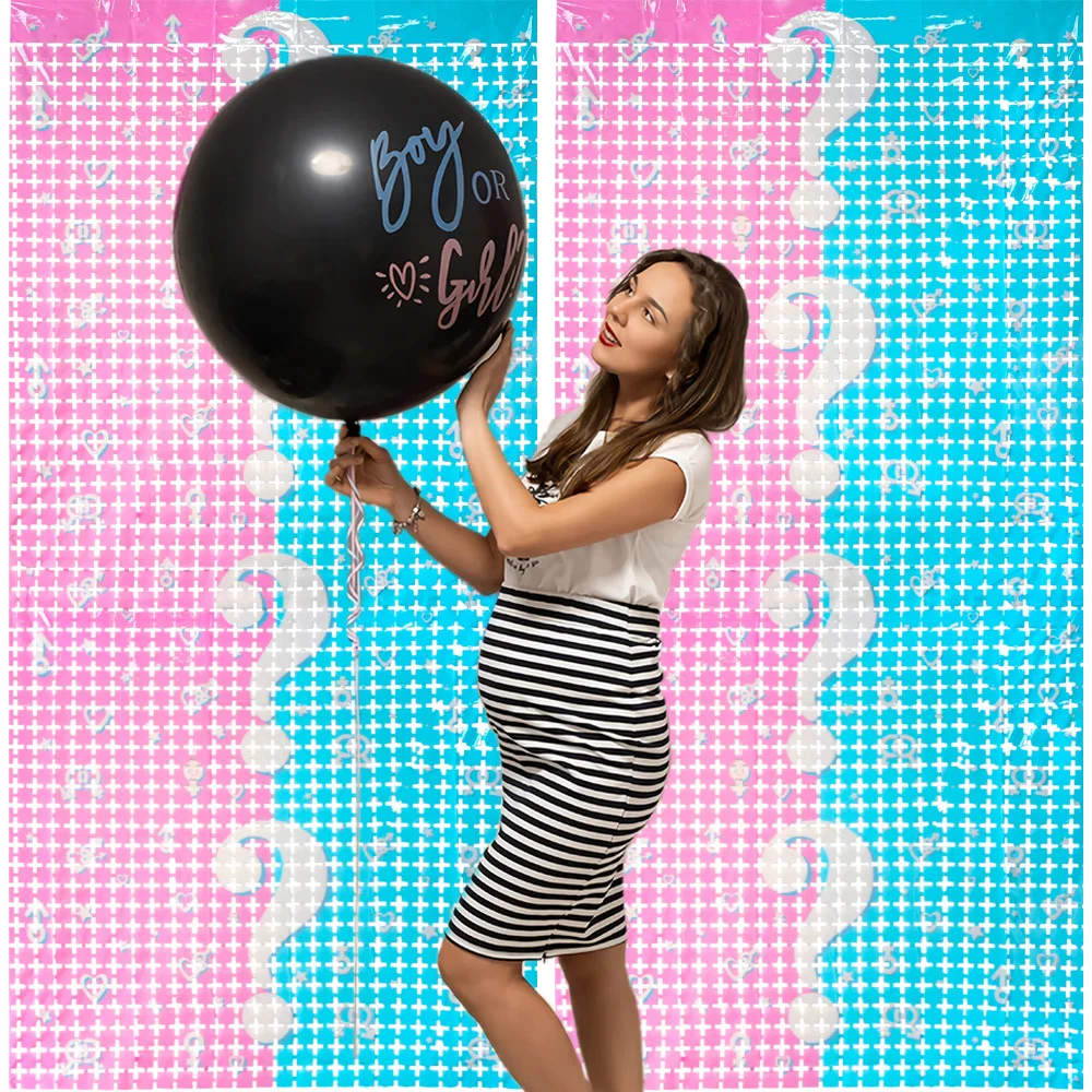 grey pants blue dress shirt Editable Gender Reveal Invitation Boy or Girl Pink or Blue He or She C main image 1