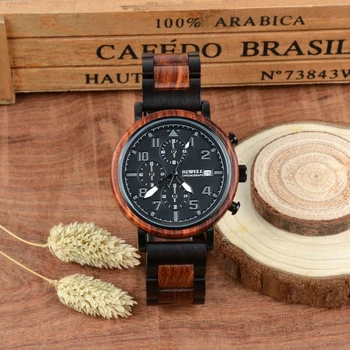 2021 new project steel with wood wrist watch