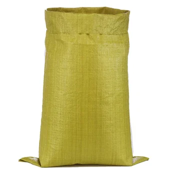 Customizable wheat 100kg grain woven coated pp bags yellow pp woven bag firewood packaging mesh bag