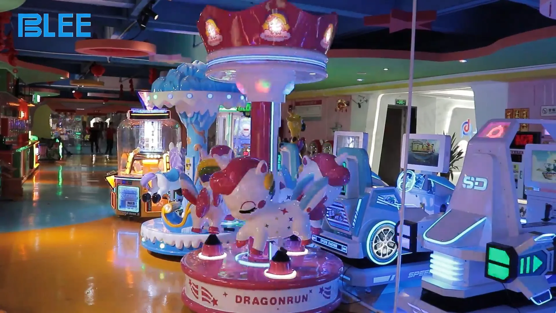 Amusement Park Kiddie Ride Indoor Game 3 Seaters Mini Carousel Small