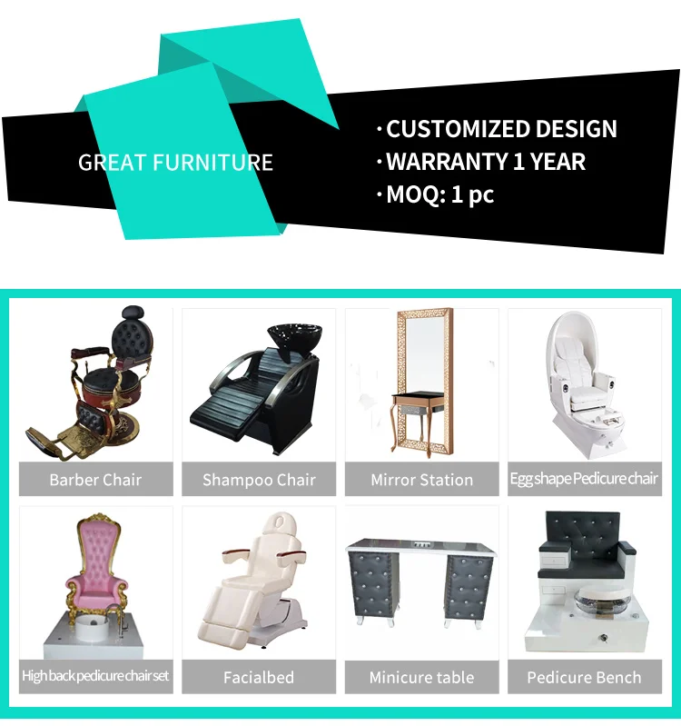 Modern Hair Saloon Small Front Counter White Gold Luxury Used Nail