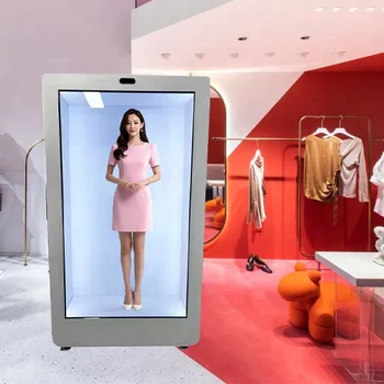 AI Holographic Virtual Human 86inch Transparent 3D LCD Display Box Trade Show Reception Advertising Equipment