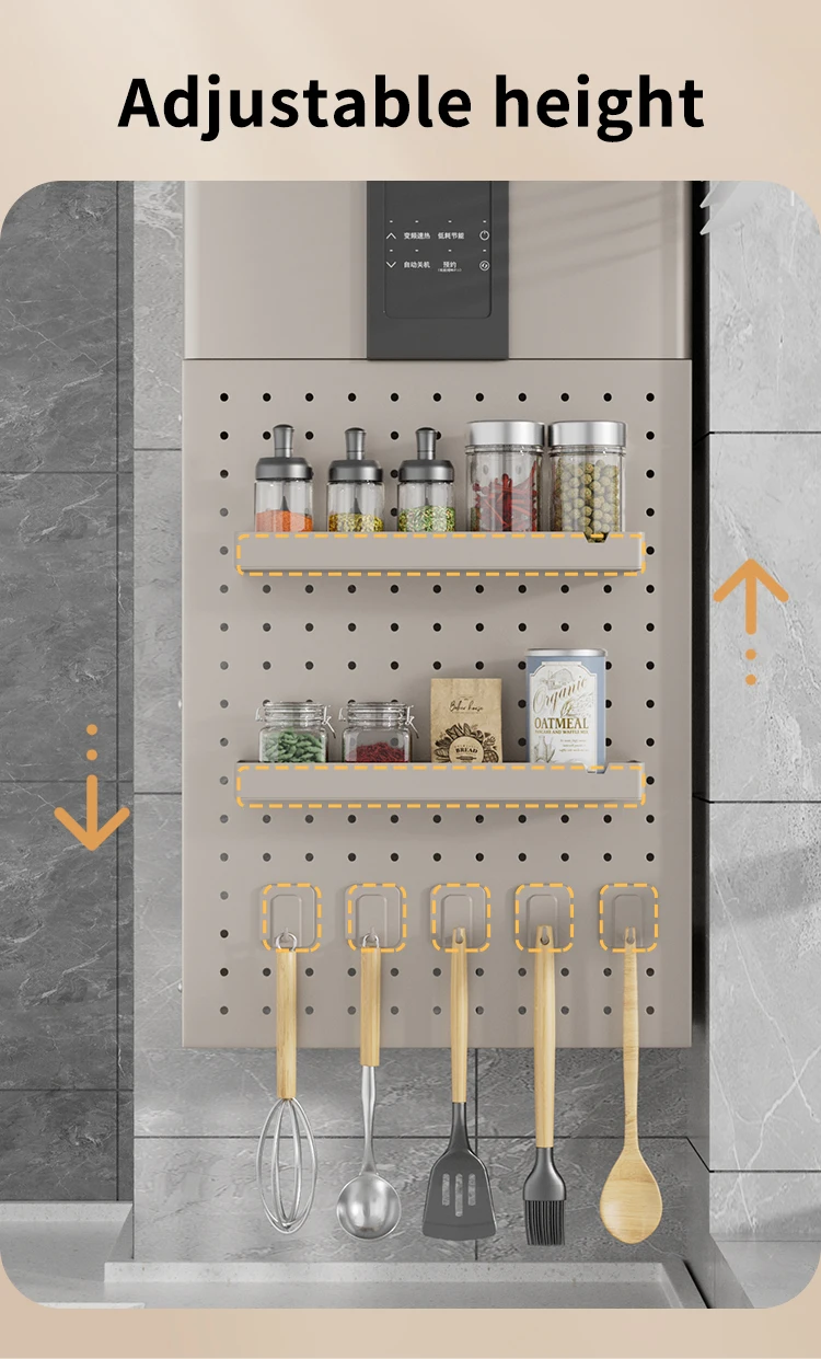 Champagne Gold Kitchen Gas Water Heater Cover Hole Plate Wall Organizer Shelf