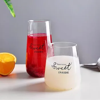 56H Customisable Borosilicate Glass Cup Large Capacity Transparent Juice Water Cup for Eco-Friendly Coffee Graduation Occasions