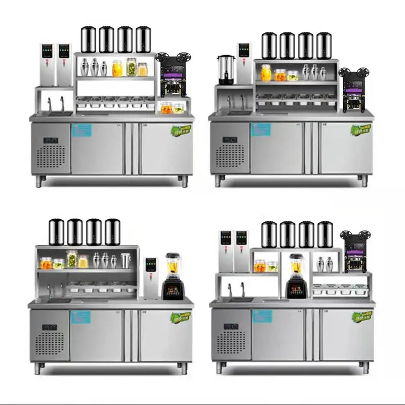 Commercial Customized Bubble Tea Work Bench Milk Tea and Fresh Juice Counter Bar Counter  Bubble Tea Counter With All
