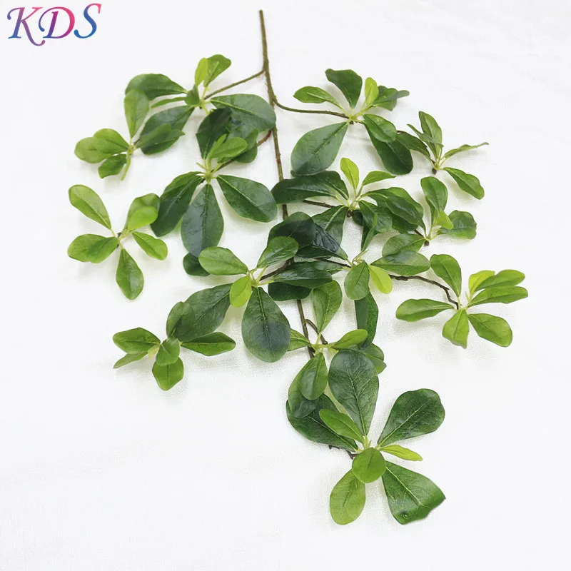 Artificial Tree Branches and Leaves Plastic Maple Leaf Green Banyan Tree Artificial Leaves for Decoration