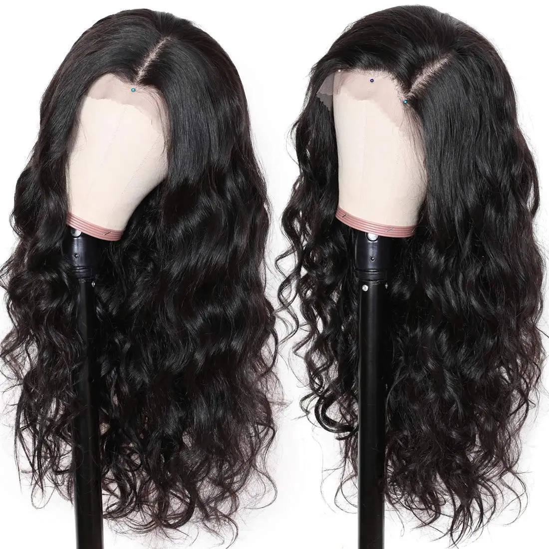 Natrual Black Blonde Highlights Wig Mix Color Body Wave Curly Pre