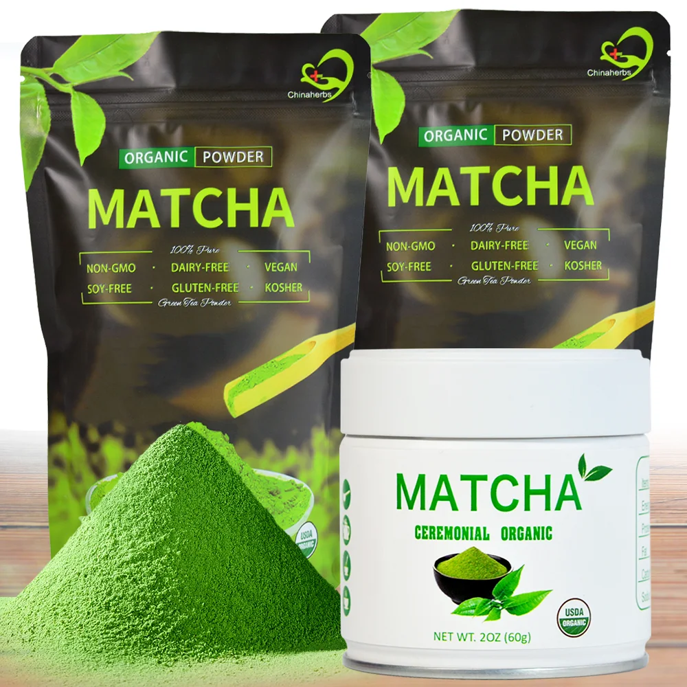 Chinaherbs Private Label 100% Pure Ceremonial Grade Matcha Powder Green Tea Plants Wholesale Natural Energy L-Theanine Macha Tea