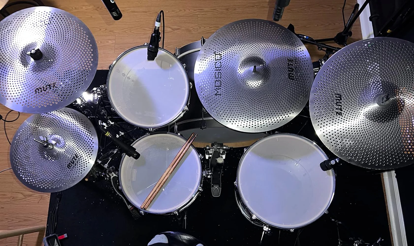 Mosico Mute Cymbal Set For Drum 14'hihats 16"crash 18"crash 20"ride Low Volume Cymbals Buy