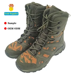 JDS Customized Korean Men's High Top Hiking Boots Zip Leather Cordura Outdoor Safety Shoes in Colorful Options