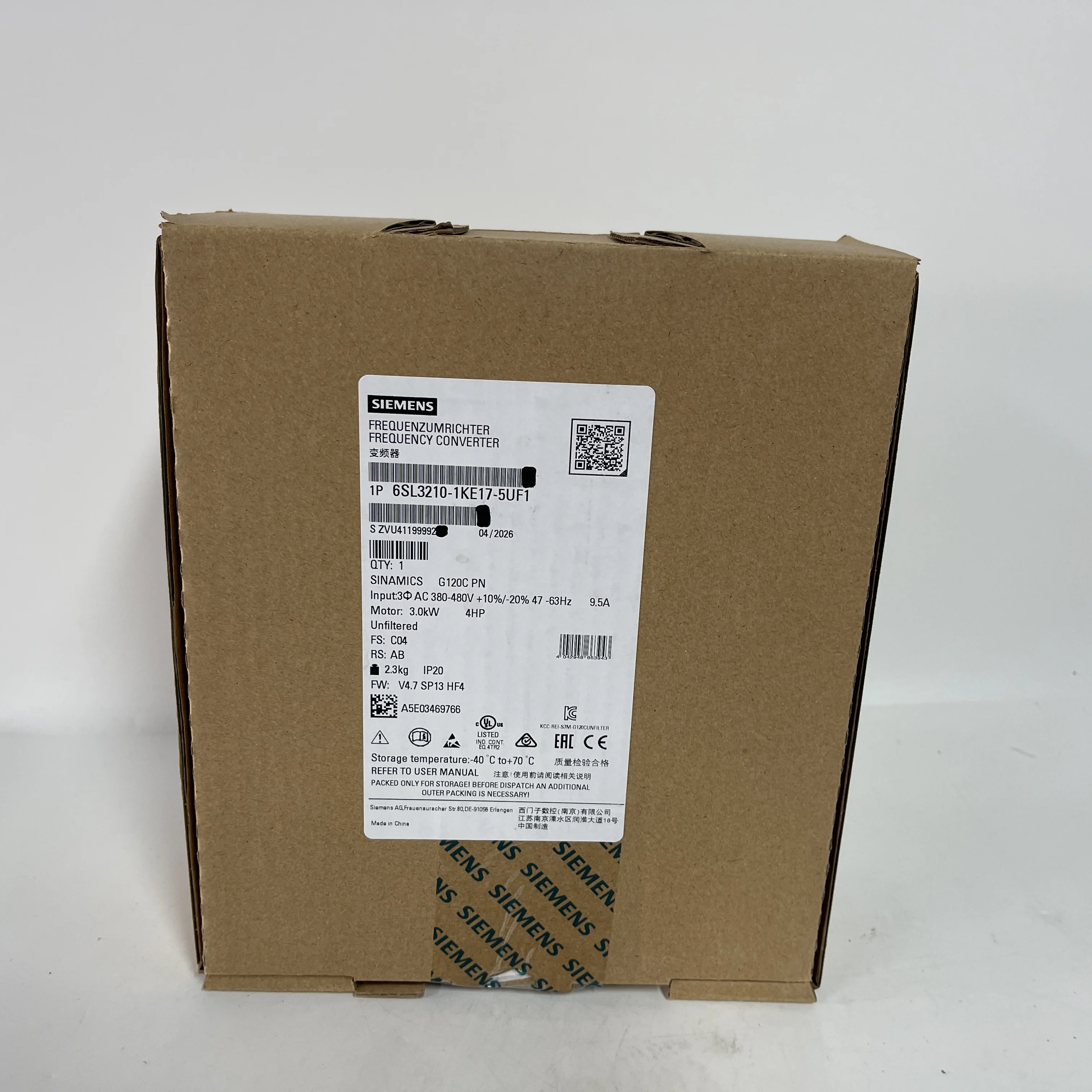 Siemens Frequency Converter / Inverter 6SL3210-1KE17-5UF1 Siemens Frequency Converter / Inverter 6SL3210-1KE17-5UF1