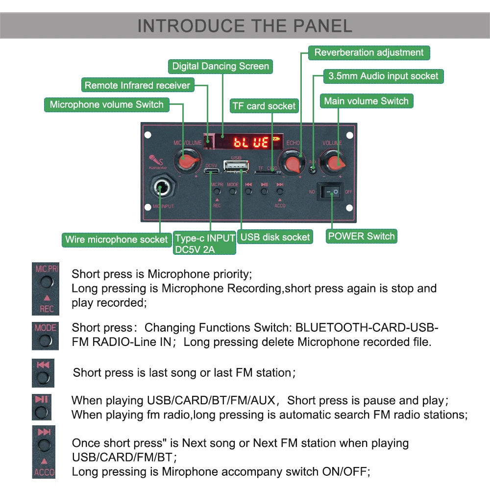 Lettore Audio MP3 Per Moto - Bluetooth, USB, TF Card, 12V DC, Impermeabile