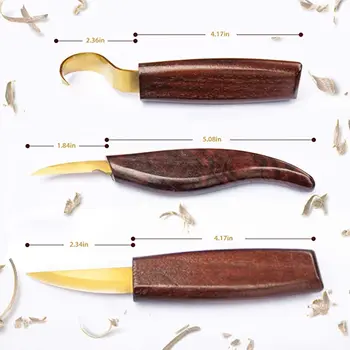 Set De 3 Couteaux à Graver Et Tailler En Acier Inoxydable - Outils De Sculpture Sur Bois Lurrose
