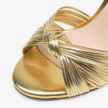 Custom Made PU Leather Stiletto Heels for Women Gold Buckle Strap Toe Heeled Sandals Low Price for Wedding Work Casual Summer