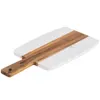 acacia wood and white marble